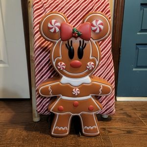 24" Mickey and Minnie Mouse Gingerbread Christmas Lighted Outdooor Blow Mold Set